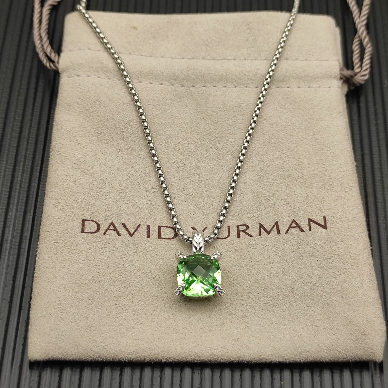 David Yurman Emerald Green Pendant Necklace
